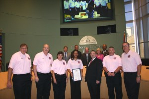 Commissioner Murman presented a Commendation to Hillsborough County Fire Rescue for winning the International 2011 Heart Safe Community Award recently.