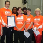 Sandy presents a proclamation to the County's Anti Bullying Advisory Committee setting October as National Bullying Prevention Month in Hillsborough County