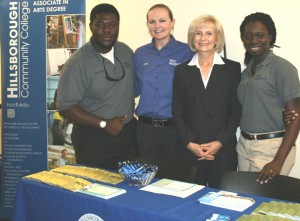 Sandy takes a moment to meet with representatives from Hillsborough Community College (HCC) at her South County Job Fair in Ruskin