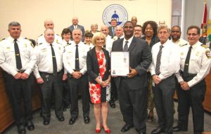 Commissioner Murman proclaims Hurricane Preparedness Week with Emergency Management staff.