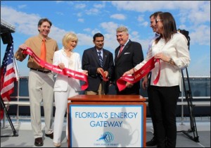 Sandy, a Tampa Port Authority Board member, helps cut the ribbon at the Port's new Petroleum Terminal Expansion along with Rep. Mark Danish; FDOT Secretary Ananth Prasad; TPA President/CEO Paul Anderson; Sen. Jeff Brandes; and Rep. Dana Young.