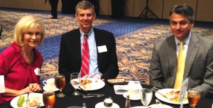 Commissioner Sandy Murman attends a Port Tampa Bay luncheon with the Port's John Thorington and Charles Klug.
