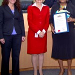 Sandy honored the Town 'n Country Senior Center for being recognized as the top senior center in the State of Florida. Tracy Gogichaishvili, acting director of Aging Services for Hillsborough County, and Mary Jo McKay, manager of Senior Adult Daycare & Senior Centers, accepted the commendation.