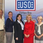 Sandy meets with volunteers and staff of the new USO at Tampa International Airport