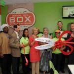 Commissioner Sandy Murman takes time to cut the ribbon for Metropolitan Ministries’ second Inside the Box restaurant location on Westshore Blvd.
