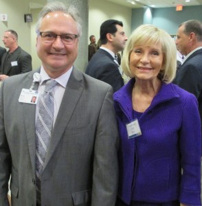 County Commissioner Sandy Murman stands with Scott Smith, President of St. Joseph’s Hospital-South at a recent preview of the 360,000 square-foot facility at its new 72-acre campus in South Hillsborough County.