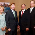 Commissioner Sandy Murman meets with Florida Commissioner of Agriculture Adam Putnam at a Greater Tampa Chamber of Commerce breakfast event.