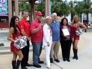 Commissioner Sandy Murman, Joe Chillura, county staff and the Tampa Bay Buccaneers helped celebrate Hispanic Heritage during a festival at Chillura Park.