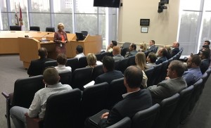 Commissioner Sandy Murman spoke to Associated Builders and Contractors Gulf Coast Chapter Next Generation during its Political Day at County Center downtown about our roles in Hillsborough County government.