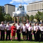 Commissioner Murman stands with Hillsborough County Fire Rescue during a special Think Pink event she hosted for Breast Cancer Awareness Day at Chillura Park. HCFR wore pink polos in honor of the occasion.