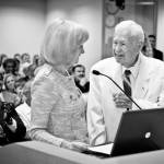 Commissioner Murman honors Jack Horner, former prisoner of war and missing in action during World War II, for his service to our nation and Hillsborough County at a BOCC meeting.