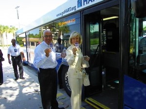 Sandy rides the HARTline with Tampa Airport CEO Joe Lopano