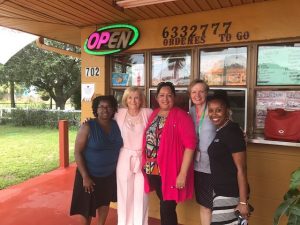 Sandy and Chief Development & Infrastructure Administrator Lucia Garsys tour Wimauma with Liz Gutierrez and Jackie Brown, with a stop at Taqueria El Sol.