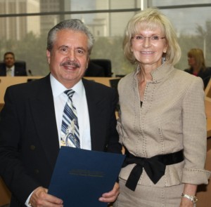 Sandy recognizes Antonios Markopoulos for restoring the historic Floridan Palace Hotel in Downtown Tampa