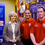 Sandy take a moment to speak with members of Hillsborough County Fire Rescue, one of more than 40 employers which participated in Commissioner Murman's South County Job Fair at HCC South Shore Campus. The event was in partnership with the Tampa Bay Workforce Alliance, HCC and Hillsborough County.