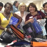 Sandy, along with the Office Depot Foundation, delivered 200 backpacks for South County school students at the SouthShore Chamber of Commerce Teacher Breakfast