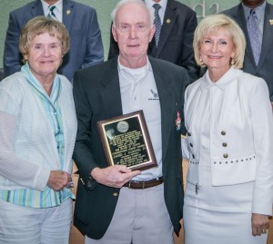 Sandy honors James Harkins as Member Emeritus of the Hillsborough County Library Board during a BOCC special awards ceremony.