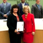 Commissioner Sandy Murman recognized the Floirida Department of Transportation on its 100th Anniversary. FDOT's Debbie Hunt was on hand to receive the honors.