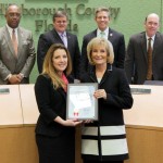 Commissioner Sandy Murman honored Danielle Charette at the BOCC's quarterly awards ceremony for helping open the doors to prosperity and ensure financial security for countless people in the Hispanic community, especially women.