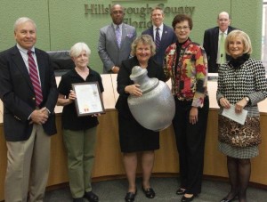 Sandy recognized the Repurposed DooDad Sculpture Competition through Hillsborough County Schools on its 5th Anniversary, for nurturing a love of the arts for generations of young residents in Hillsborough County.