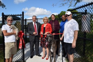 Sandy led the "Unleashing Ceremony" for the Northwest County Dog Park, along with community partners Joe Odda from Westchase, Jeff Seward from HART, Dexter Barge from Hillsborough County and many area residents.