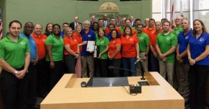 Sandy Murman presented a commendation to the Hillsborough County Environmental Protection Commission for upholding the highest standards in environmental stewardship and customer service, an achievement that earned the prestigious Governor’s Sterling Award. The EPC team, led formerly by Dr. Rick Garrity, and now by Janet Dougherty, was on hand to accept the honor.